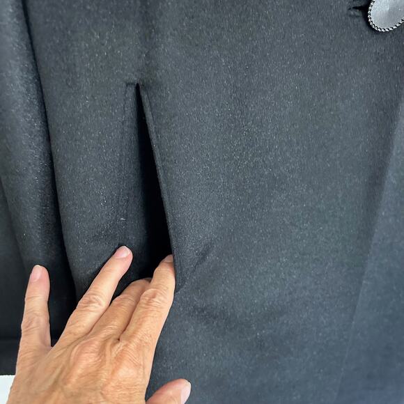 Vintage Union Made H. Liebes San Francisco Black French Wool Swing Coat - Picture 4 of 16